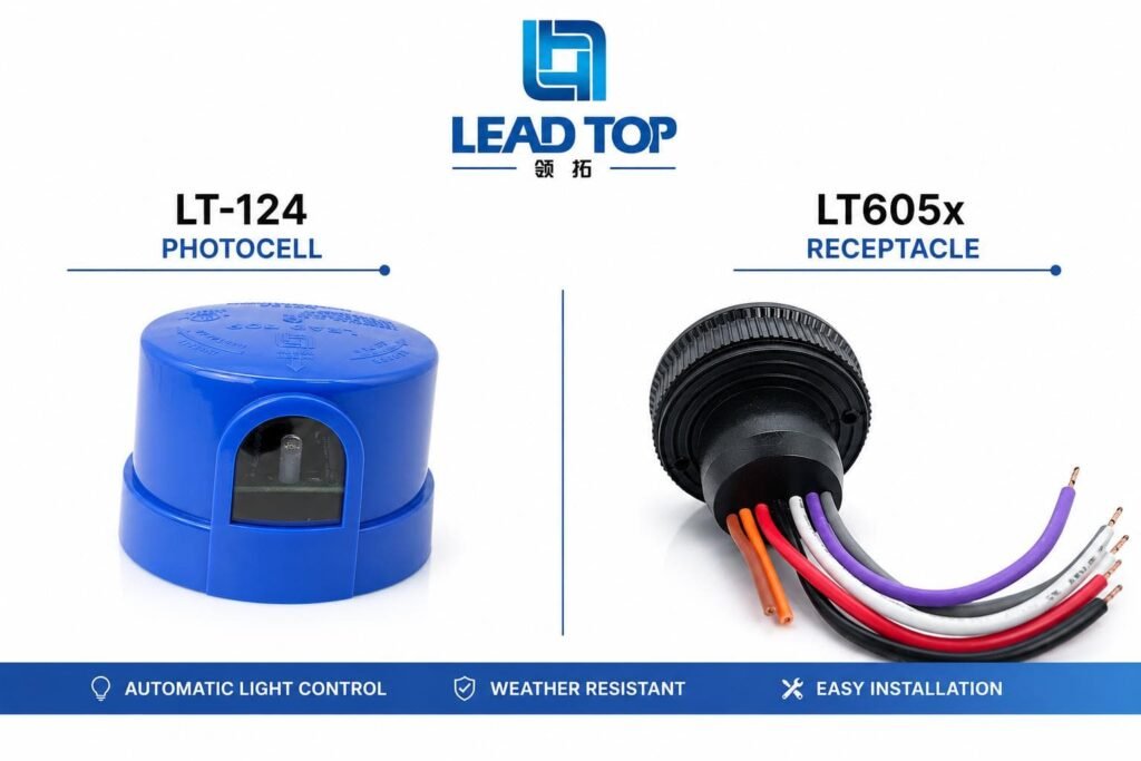 lt124 twist lock photocontrol+lt605 ansi c136.41 receptacle