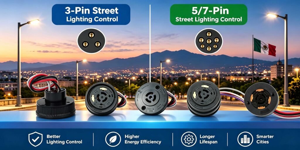 3 pin vs 5 pin vs 7 pin nema photocell receptacle