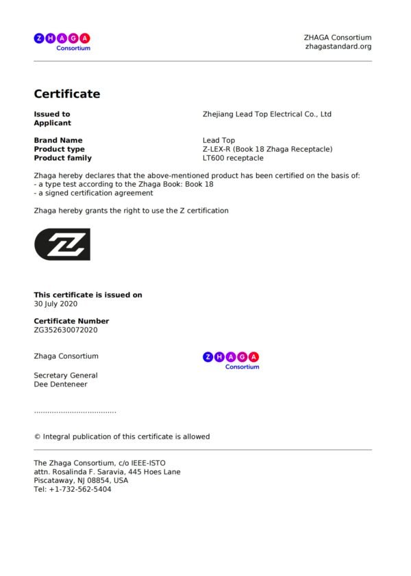 lt600zhaga book 18 certificate