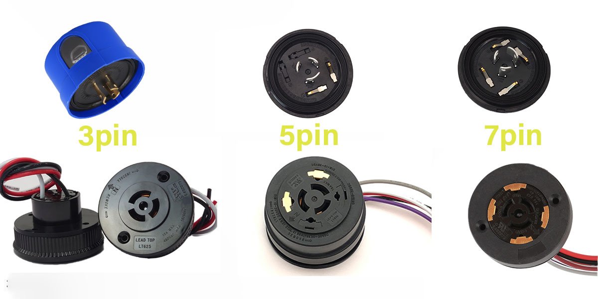 3-pins versus 5-pins versus 7-pins NEMA-fotocelhouder